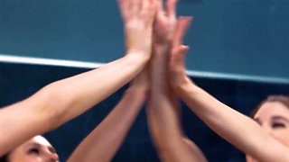 Girlsway - small blondie Face Fucks & rims her hot pawg red haired nurse after being taken care of