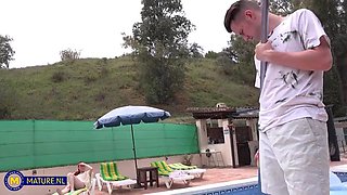 Sam Bourne Ravages Fire Girl with Fiery Poolside Anal Pounding and Blowjob Frenzy That Drains Breath and Le