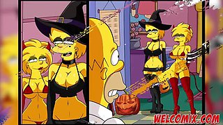 Halloween Night Hentai - Anal Domination & Group Sex with Big Tits Anime Girls in Costumes