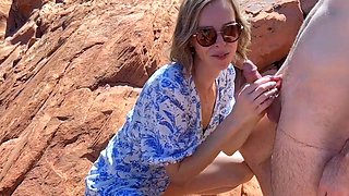 Hiking Threesome Creampie in the Desert with Blonde Amateur