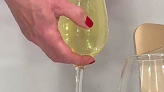 I Pee in Glasses in Yellow Stockings