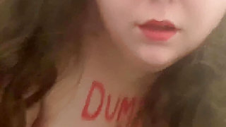 Young fat teen pig shaking tits humiliation