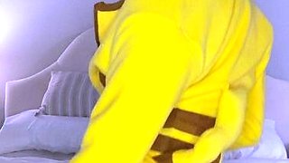 Skinny teen brunette masturbating with toy