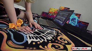 Fucked my teen stepsis and got caught by MILF stepmom