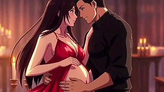 Romantic candlelight dinner that ends with husband making love to pregnant Ayesha on table