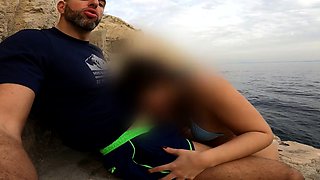 Fucking a Big Ass Spanish in Public with Sea View