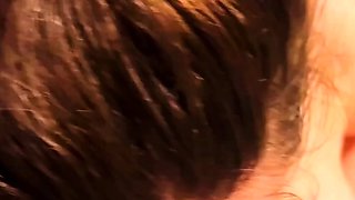 Public blowjob from an amateur brunette babe in POV video