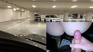 Risky Car Sex in Parking Lot - Started with Handjob, Ended with a Fuck!