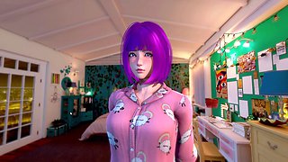 Japanese schoolgirl in a peep show performance