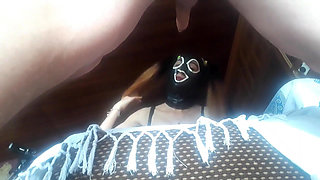 Laura is wearing miniskirt and high heels rough fuck on a sofa