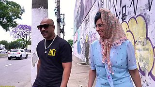 Plump Granny with Glasses Takes BBC in Van Doggystyle