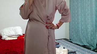 My panties in my hairy cunt made an argasm