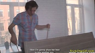 Petite cheating babe punished by her bf