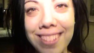 Hardcore fuck and a facial for hot brunette