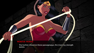 Submissive Wonder-woman Fucked and Creampied by Several Monsters