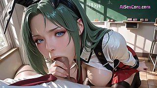 Busty college babe takes over a classroom turning a simple study moment into hot sex (AI)