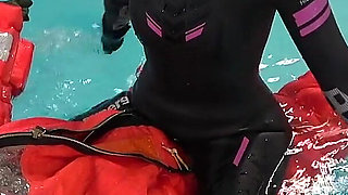 Human Life Raft - Inflated Suit Slave Pool Domination