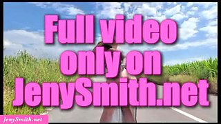 Hot MILF Jeny Smith Flashes Pussy & Tits Live on Public Road - Outdoor Masturbation Show