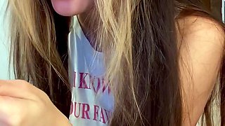 Curly Blonde Teen Records Solo Dildo Masturbation More at