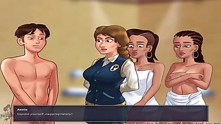 Scorching hot gamer babe plays Summertime Saga uncensored