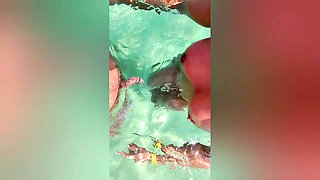 Stepdad Records Naked Stepdaughter Masturbating Then Touches His Dick on the Beach