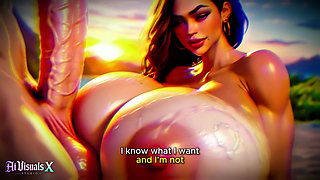 (4K) AI 3D Animated Porn - Latina Baddie Worships Big White Cock (Interracial ASMR) - AI Visuals X