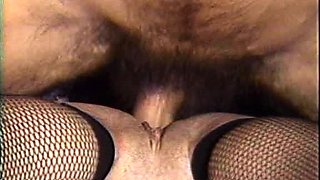 Amateur brunette in socks down for hardcore sex