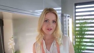 Busty blondie stunner enjoys to get anal and blowjob