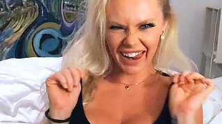 Amateur blond girl with big boobs getting fucked