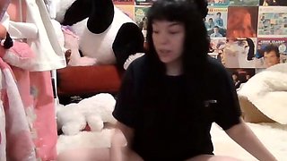 Busty brunette foot fetish and footjob in nylons