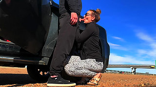 Busy Roadside Sex and Hotel Balcony Blowjob