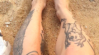 Look at My Toes in Crocs on the Beach