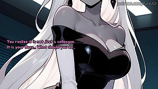 Carmilla Carmine catches her employee masturbating in the office Dildo JOI