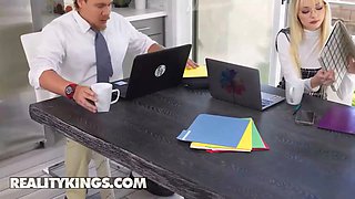 Reality kings - bossy lawyer justine jakobs takes out a sex toy & uses it on her employee ceceLia Taylor's cunny