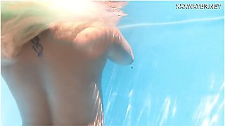 Underwater Swimming With The Most Charming Model With Petite Blonde And Lisi Kitty