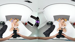 Czech teen Kristy Waterfall rides cock in vr