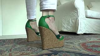 Wedge-heel Sandal Fashion Show for You! Cum in Your Pants! Lady Victoria Valente
