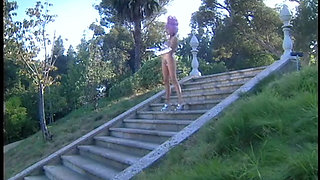 Babe with Big Tits and Purple Hair Get Fucked Silly in an Outdoors