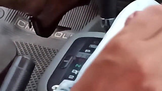 Jerking off My Neighbor Until I Squirt His Cum in My High Heels After Pumping Car Pedals