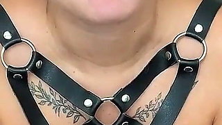 Russian Blonde Slut in Harness Fucks in All Positions to Satisfy Her Client