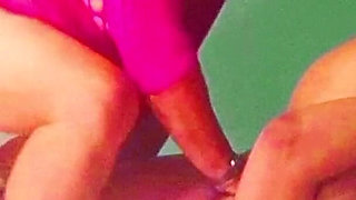 Threesome with Skinny Stepsister and 70-year-old Stepmom Whore