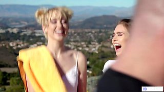 Chloe Cherry and Jill Kassidy Ride Cock for Car Wash Cash