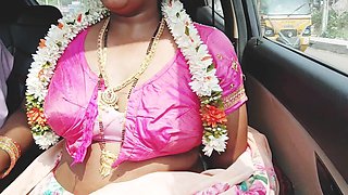 Indian Car Sex Telugu Saree Housewife Car Journey for Fucking with Husbend's Friend. Telugu Dirty Talks.