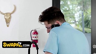 Chesty curvy Crystal Rush, Charley Hart & Nicky Rebel in nasty group fuck