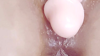 Playing alone with my, it fills me all up to the end