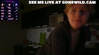 Joy School Gal Taunts in Open Hoodie Kitchen Web cam