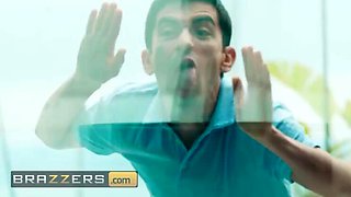 Brazzers 3some: Yasmina Khan & Aaliyah Yasin Share Big Boobs with Jordi - Blowjob, Doggystyle, Cum in Mouth