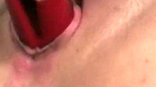 Horny Blonde MILF Masturbates Intensely on the Leather Couch