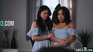 Dad humping his asian teenage stepdaughters