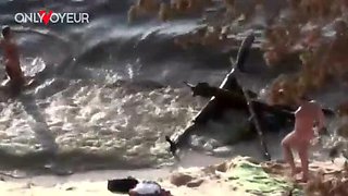 Hot Blonde Teen Couple Fucking at the Beach